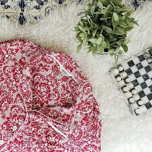 SOMA red & white paisley damask soft pajama top